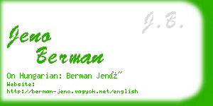 jeno berman business card